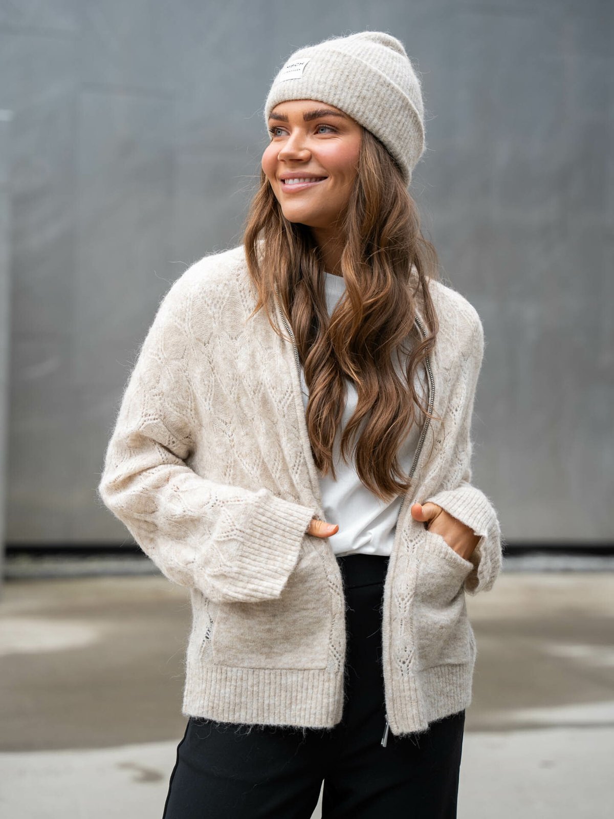 MSCH Copenhagen MSCH Copenhagen MSCH Copenhagen Lessine Hope Zip Cardigan Oatmeal