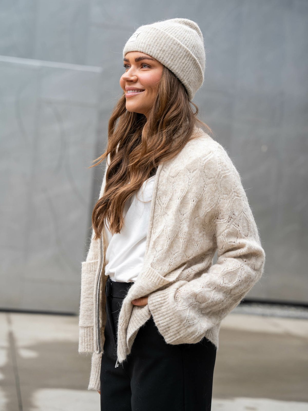 MSCH Copenhagen MSCH Copenhagen MSCH Copenhagen Lessine Hope Zip Cardigan Oatmeal