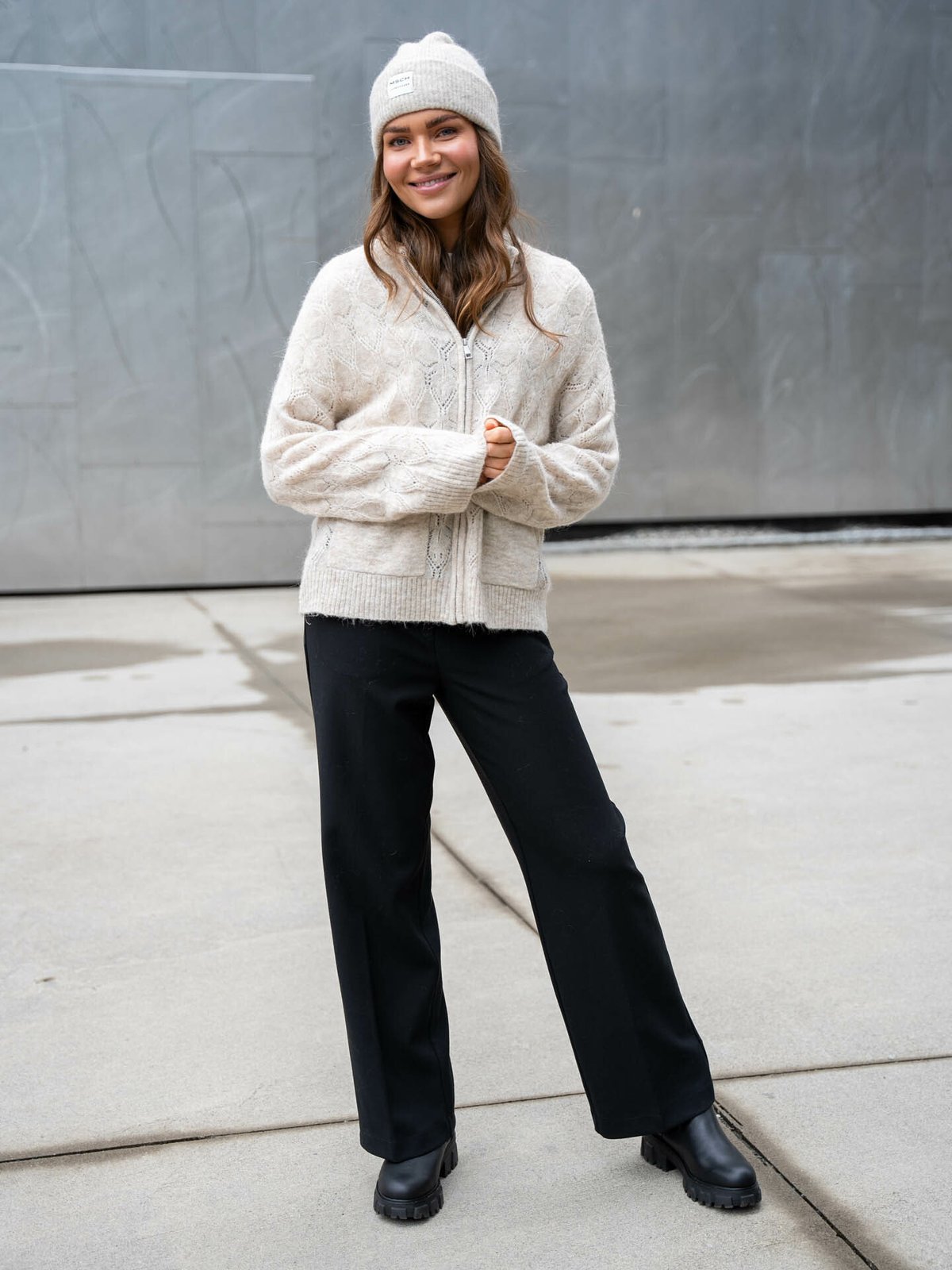 MSCH Copenhagen MSCH Copenhagen MSCH Copenhagen Lessine Hope Zip Cardigan Oatmeal