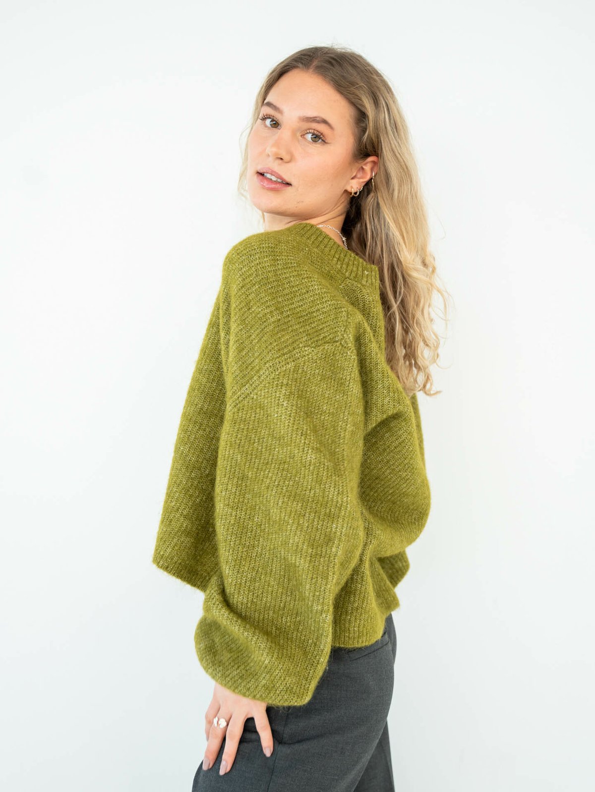 MSCH Copenhagen Elisia Nenaya V Pullover Avocado Melange