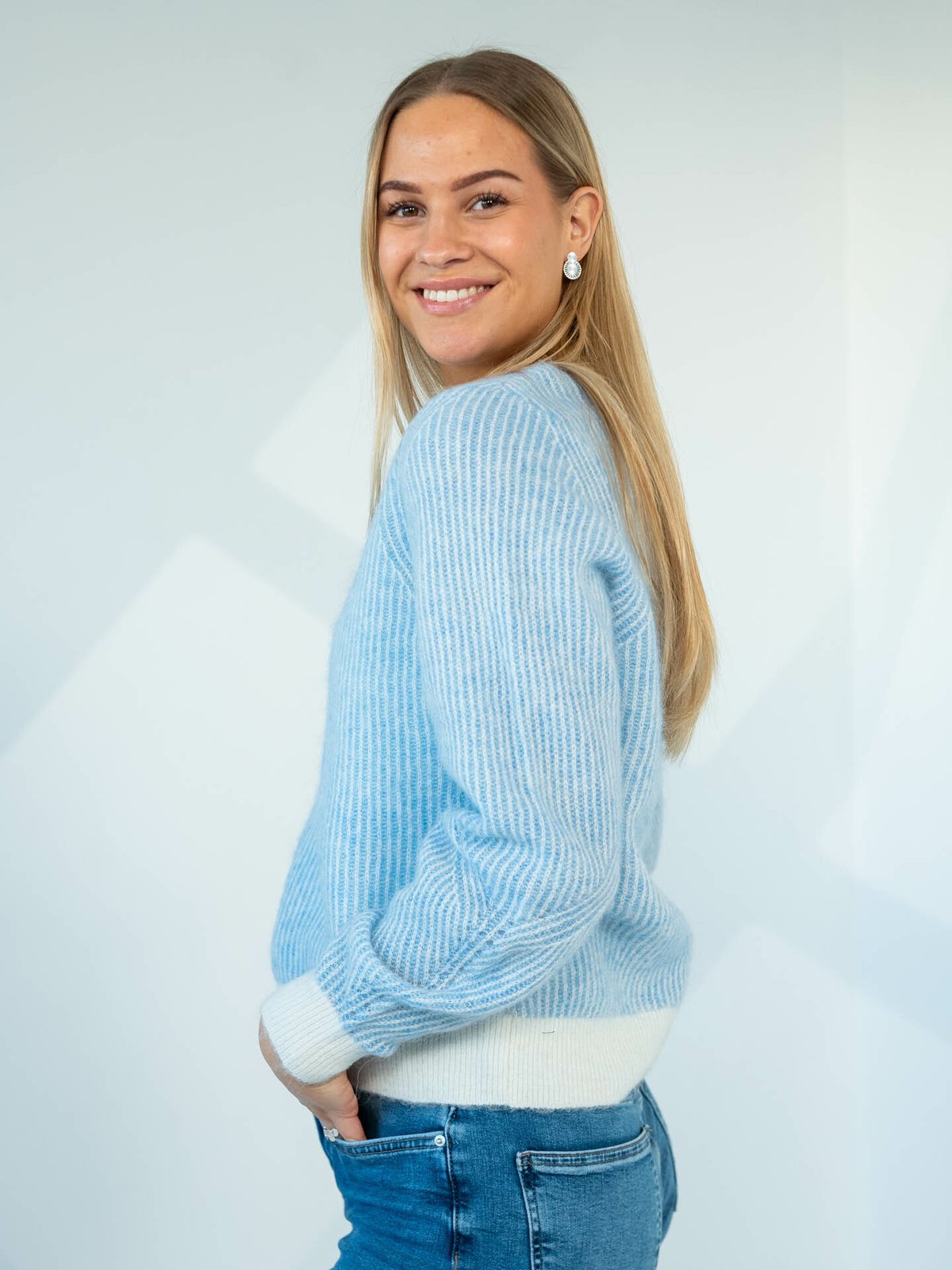 MSCH Copenhagen Eliza Nenaya Pullover Stripe Azurine / Ice