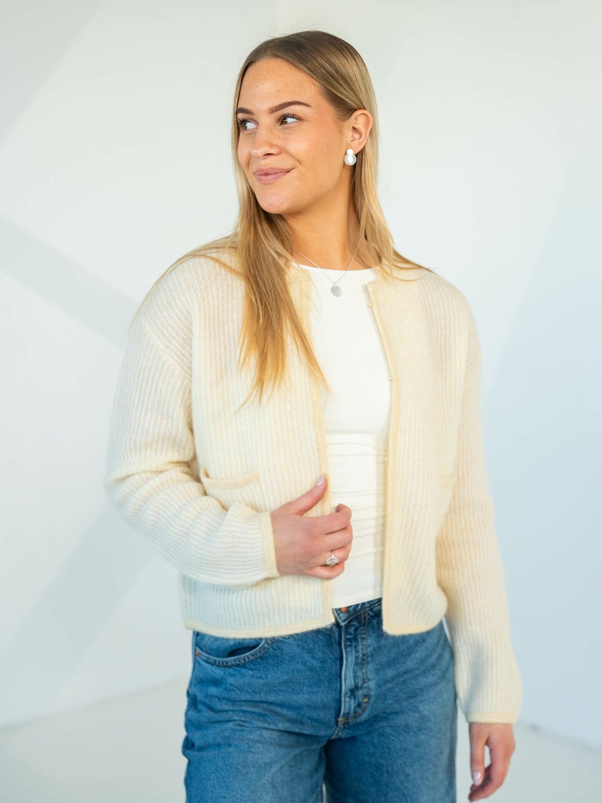 MSCH Copenhagen Eliza Nenaya Cardigan Stripe Yellow / Ice