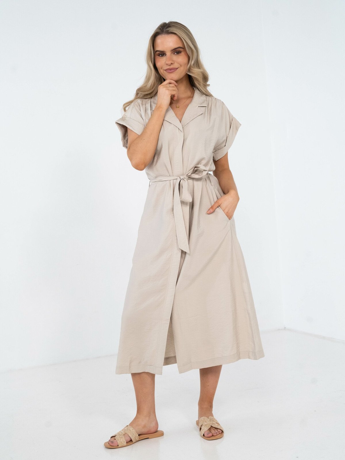 MSCH Copenhagen Gianara Benina Short Sleeve Dress Silver Lining