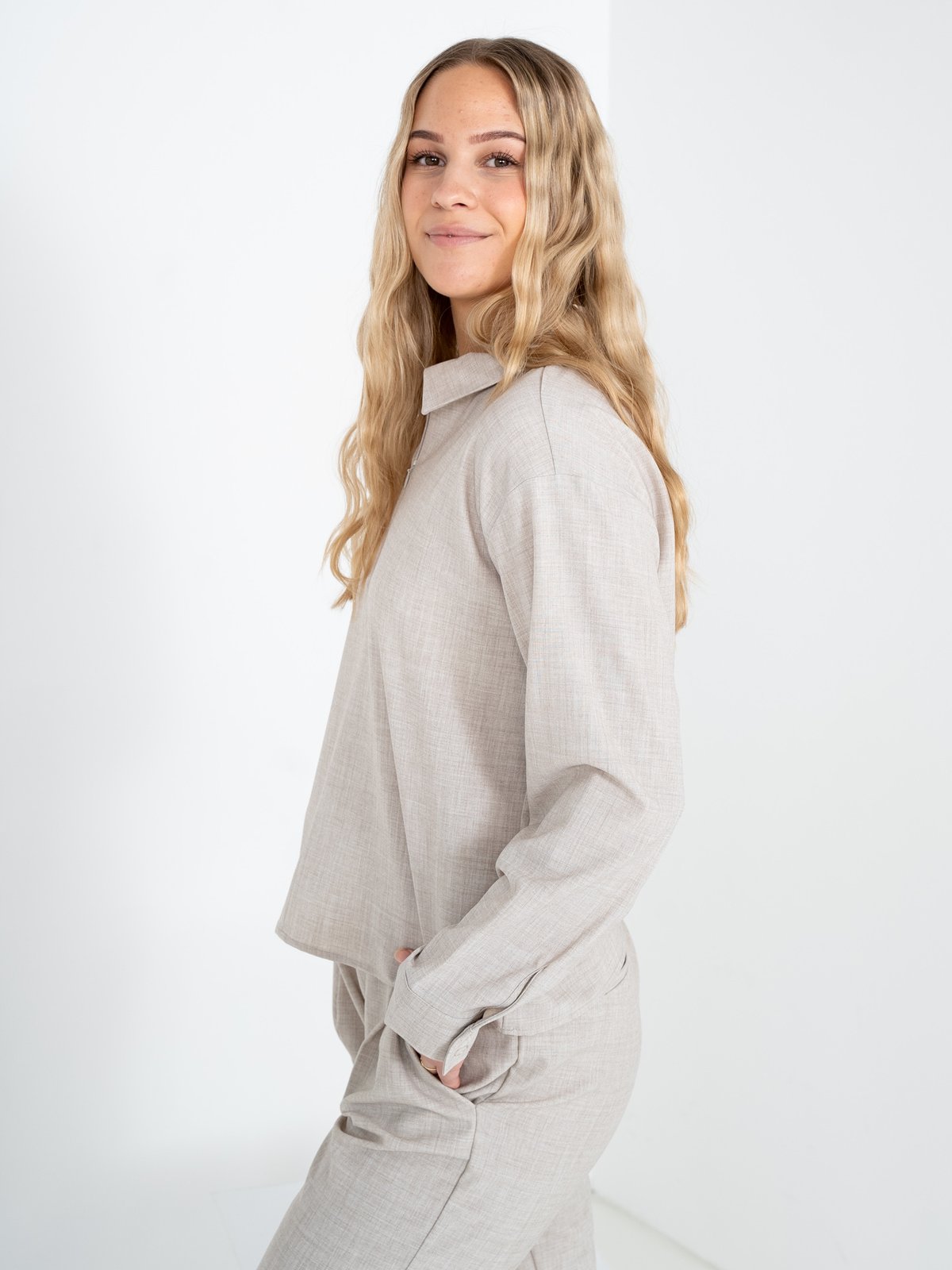 MSCH Copenhagen Edrea Top Oatmeal Melange