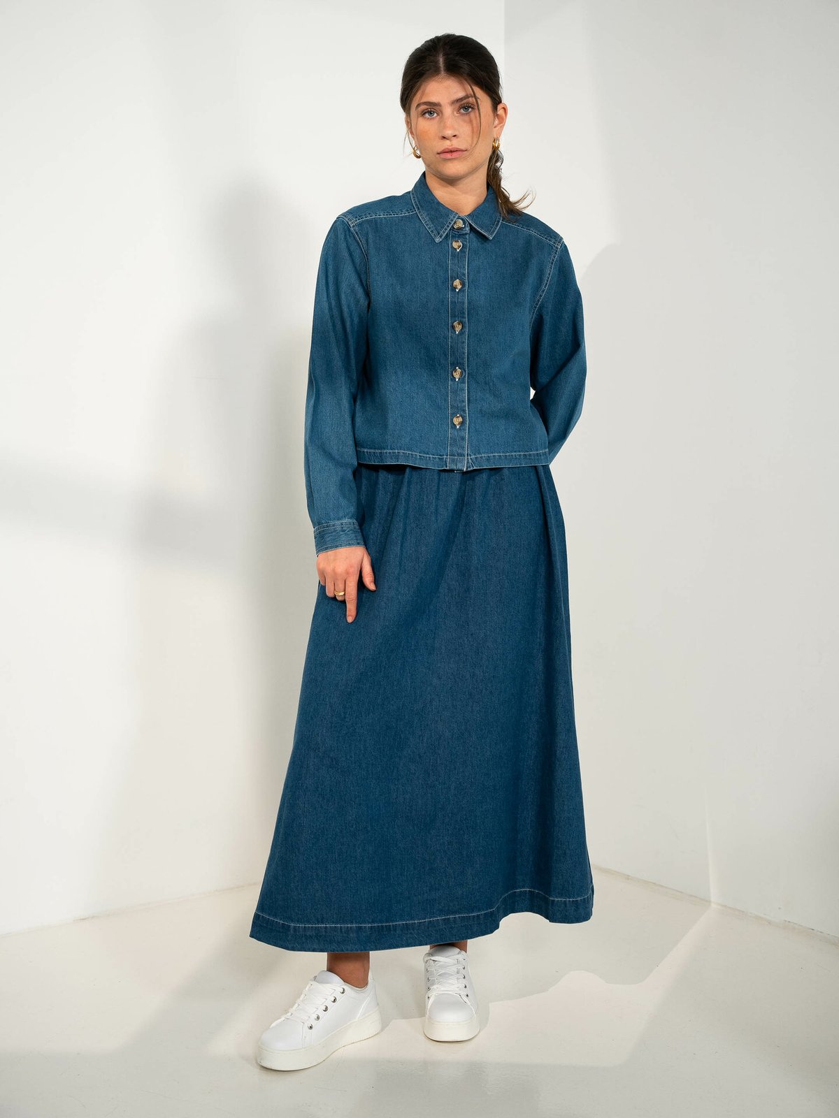 MSCH Copenhagen Shayla High Waist Skirt Mid Blue