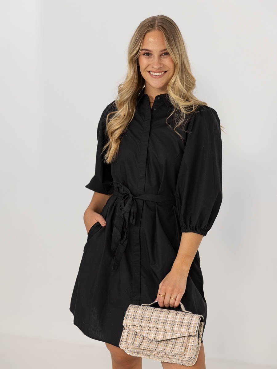 MSCH Copenhagen Cedrica Abiella 3/4 Shirt Dress Black