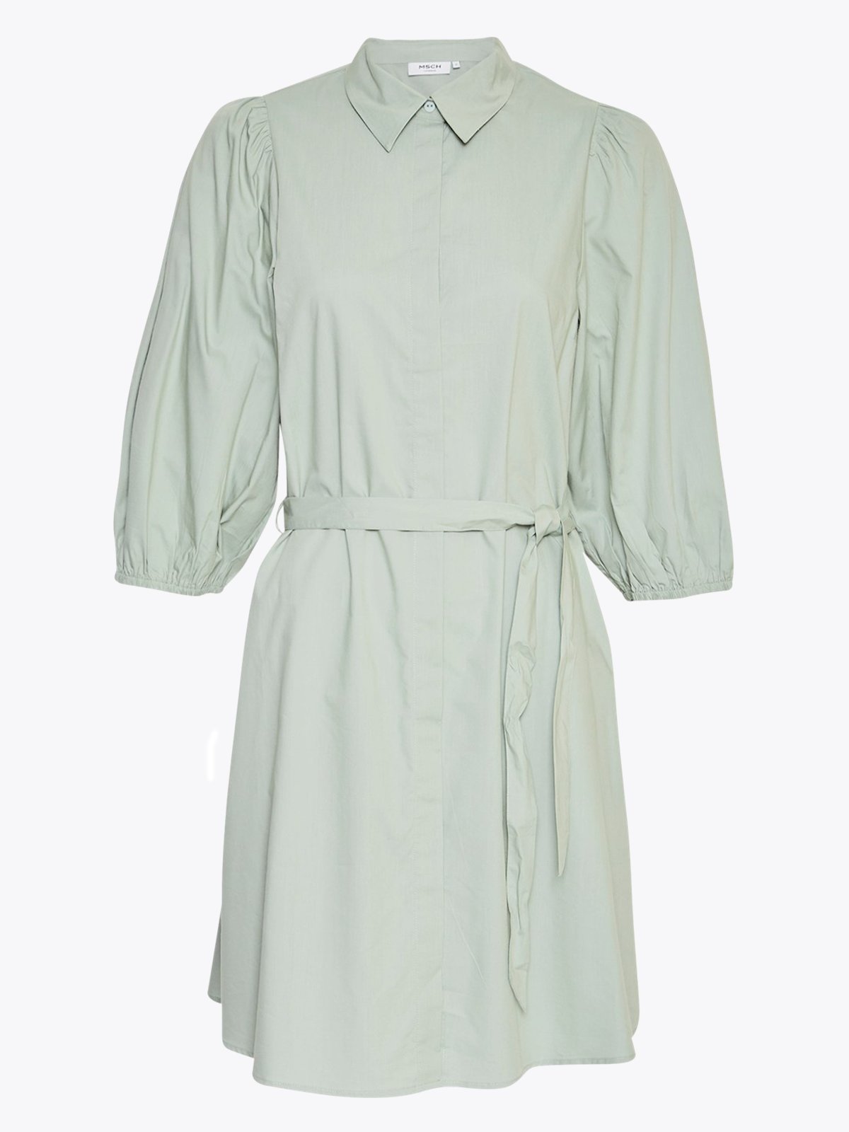 MSCH Copenhagen Cedrica Abiella 3/4 Shirt Dress Green Milieu