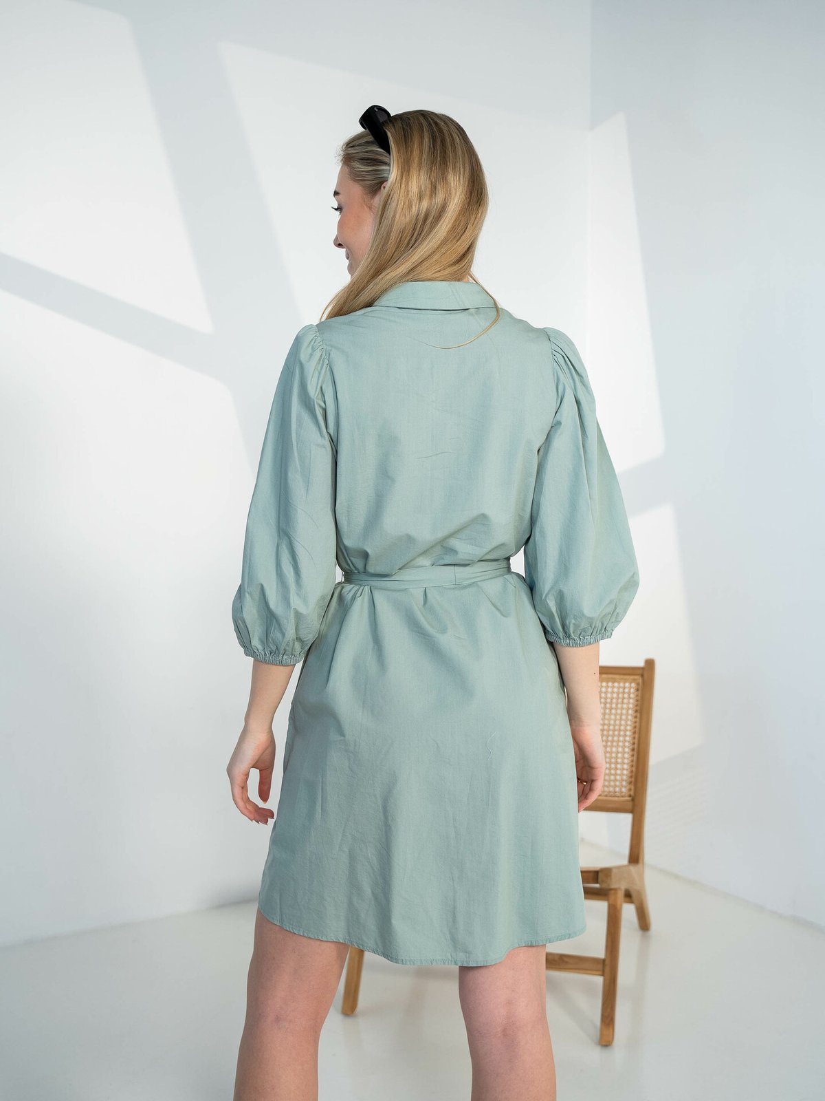 MSCH Copenhagen Cedrica Abiella 3/4 Shirt Dress Green Milieu