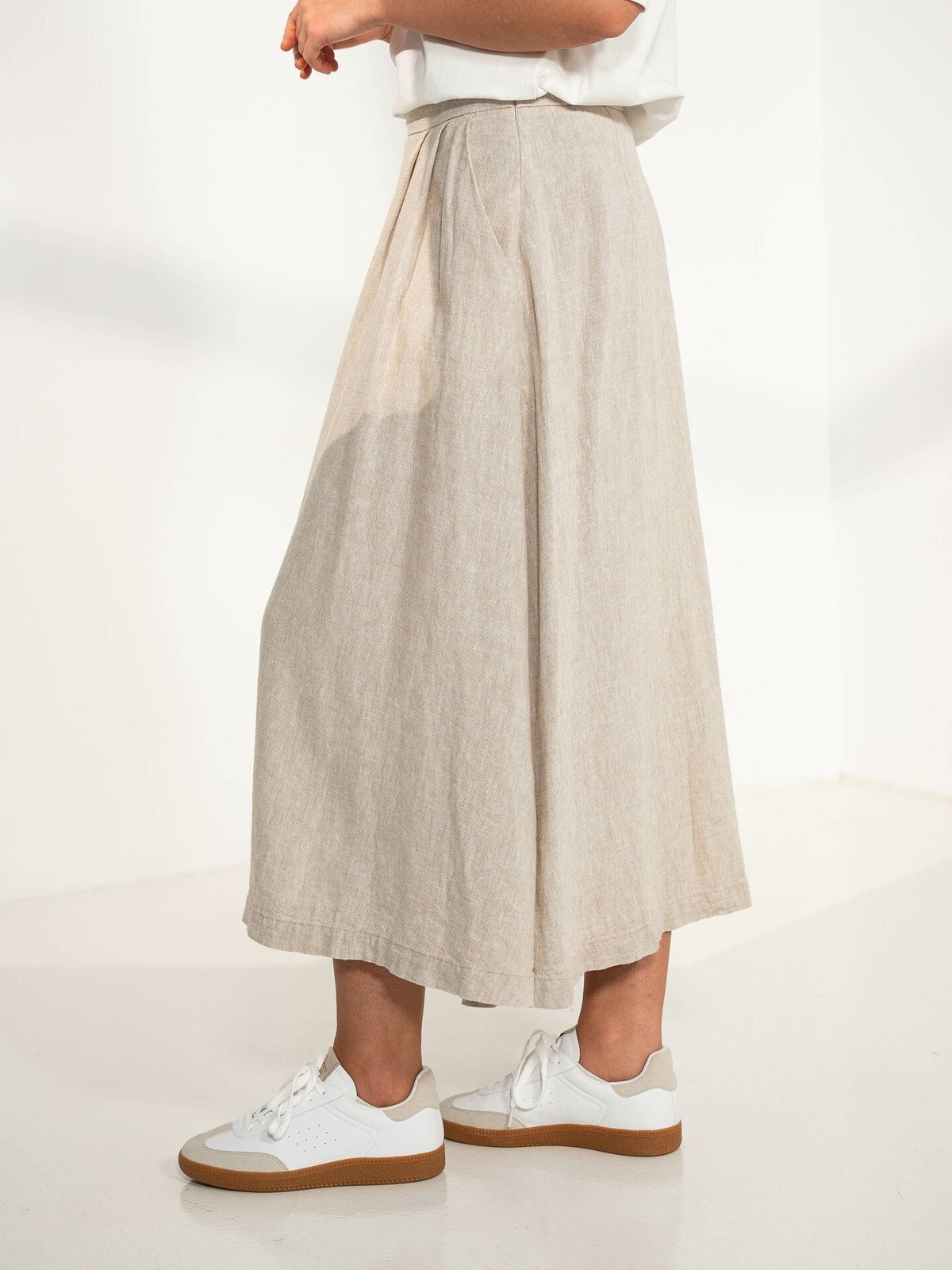 MSCH Copenhagen Jovene Ginia High Waisted Long Skirt Sand