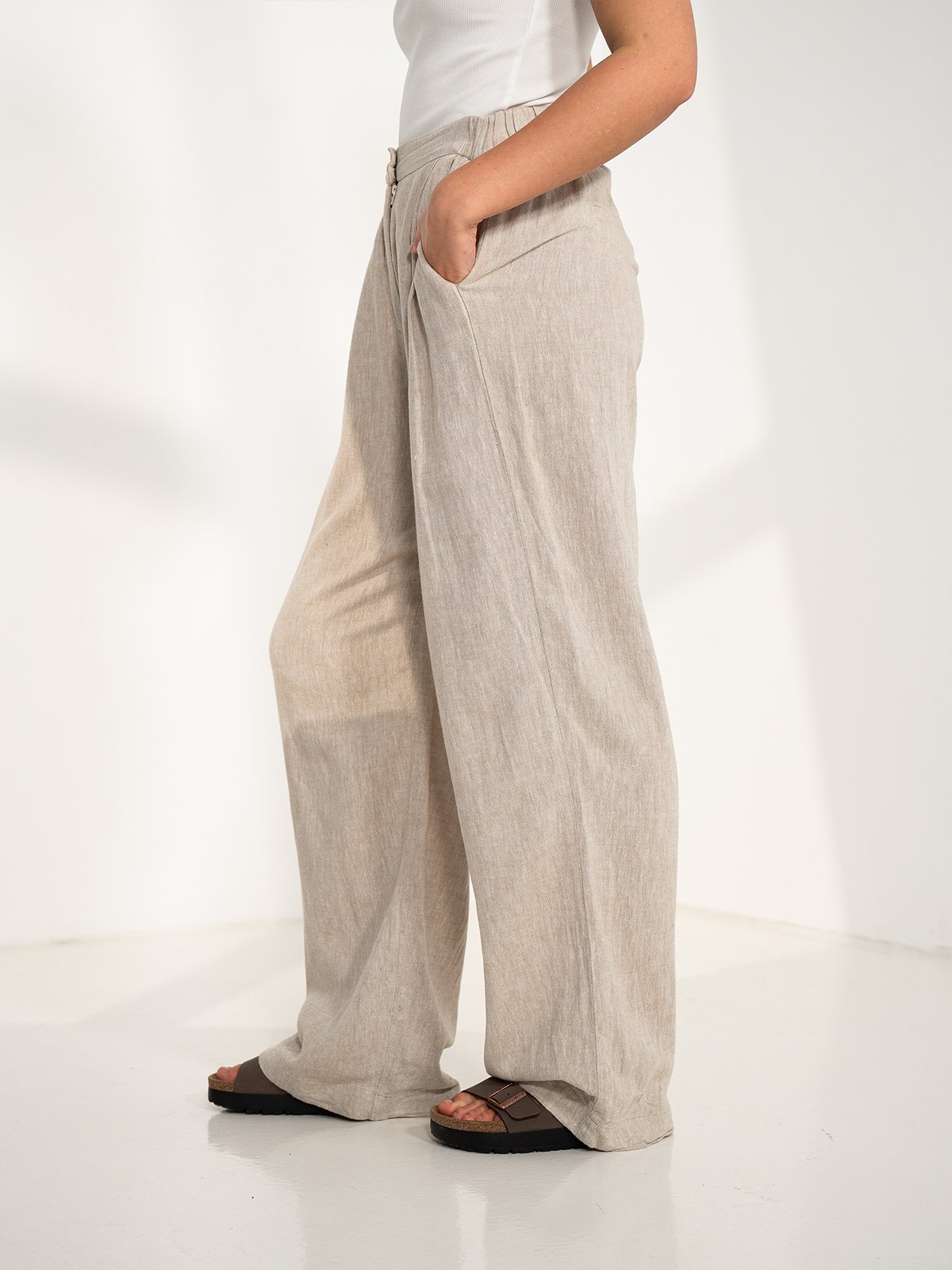 MSCH Copenhagen Jovene Ginia High Waisted Pants Sand