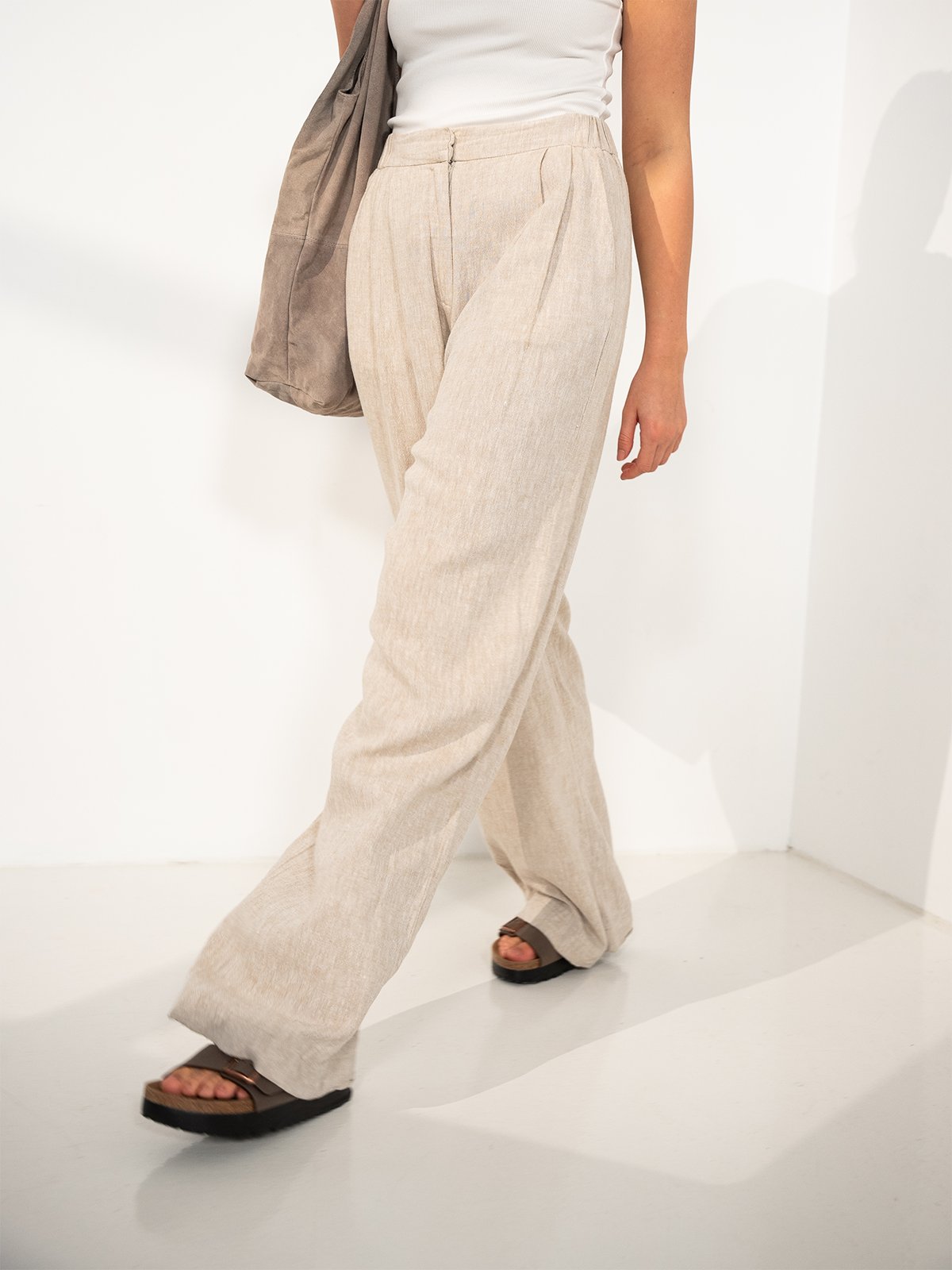MSCH Copenhagen Jovene Ginia High Waisted Pants Sand