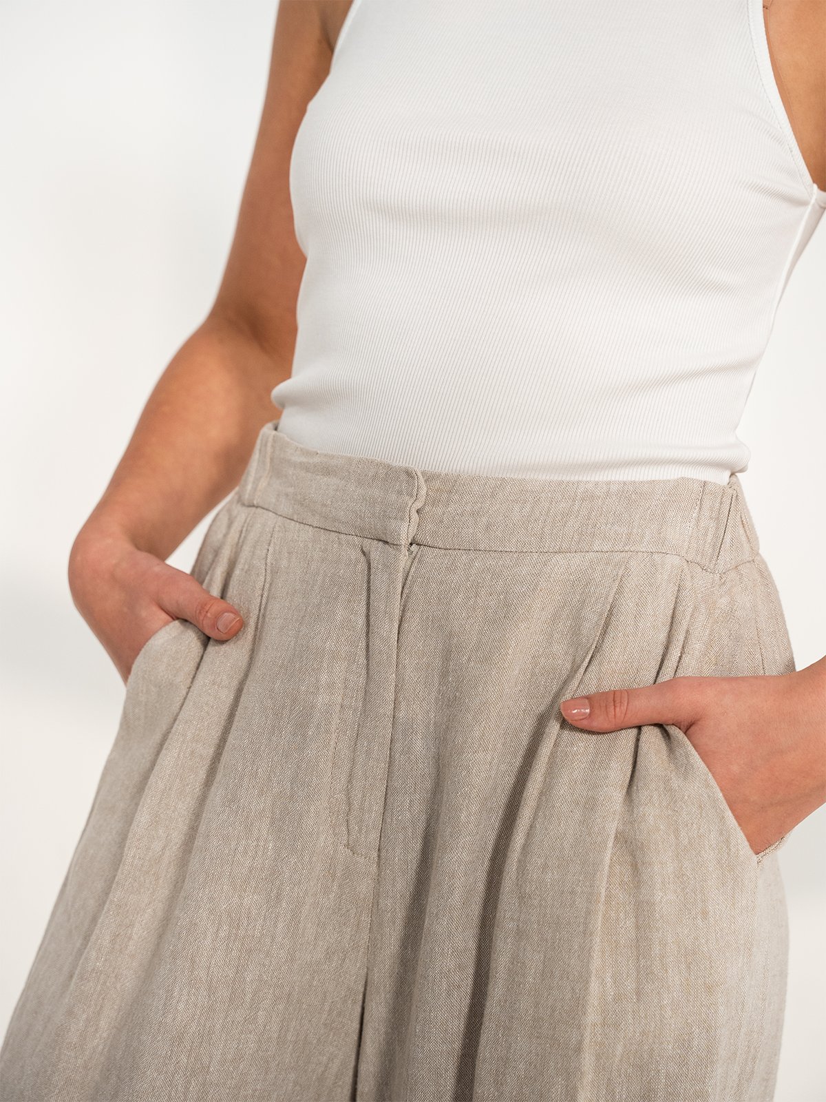 MSCH Copenhagen Jovene Ginia High Waisted Pants Sand