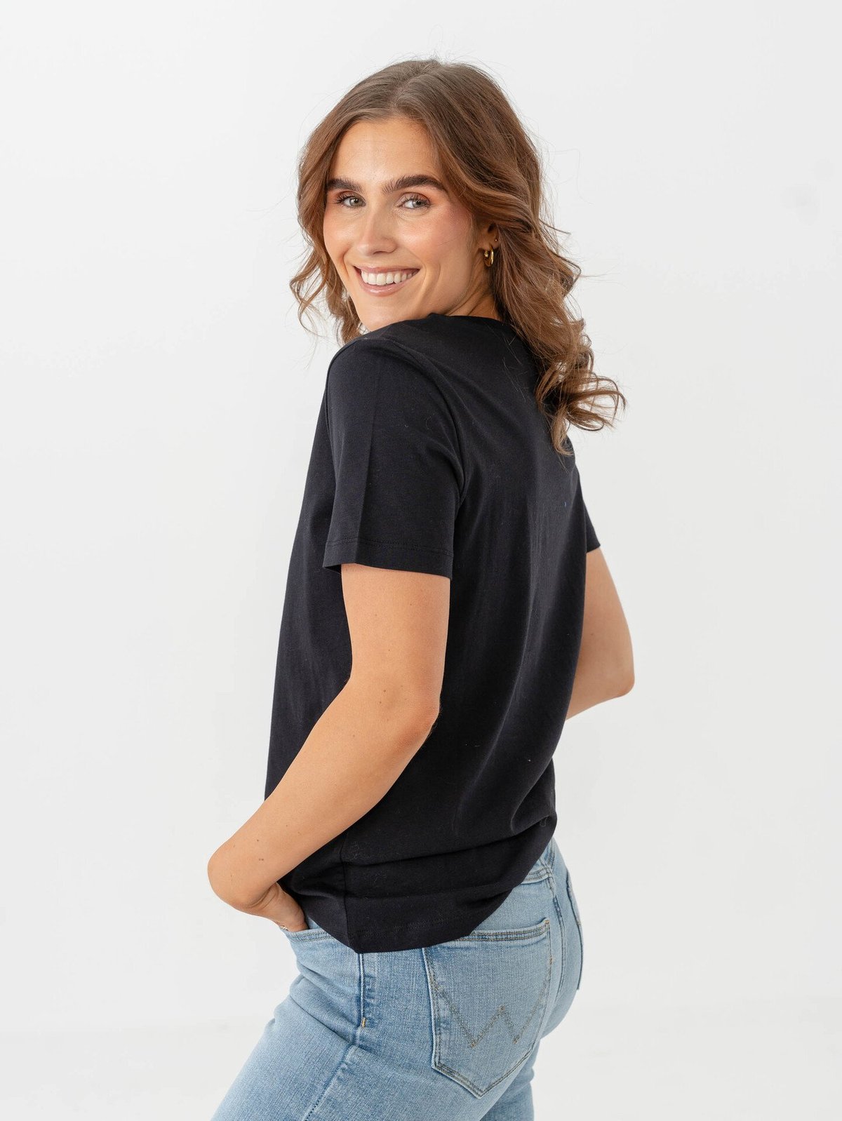 MSCH Copenhagen Fenya Modal V-Neck Tee Black