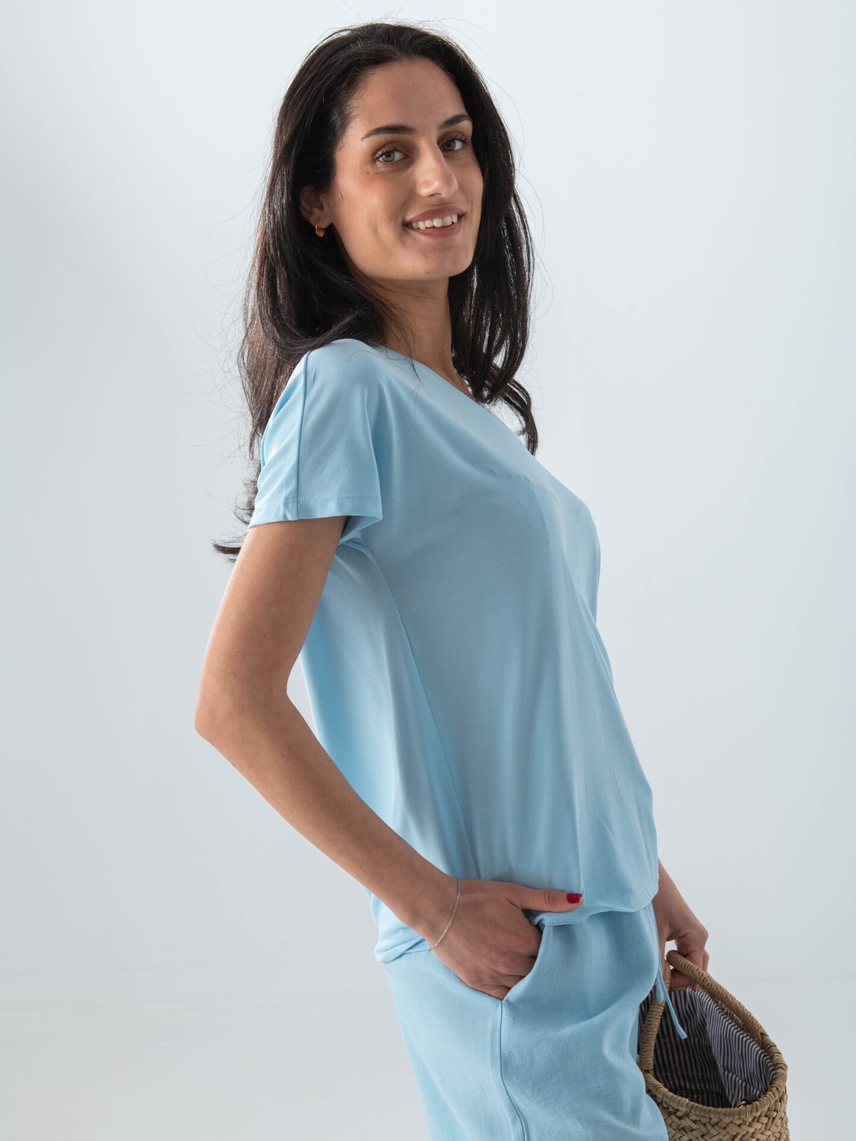 MSCH Copenhagen Fenya Modal V-Neck Tee Summer Song
