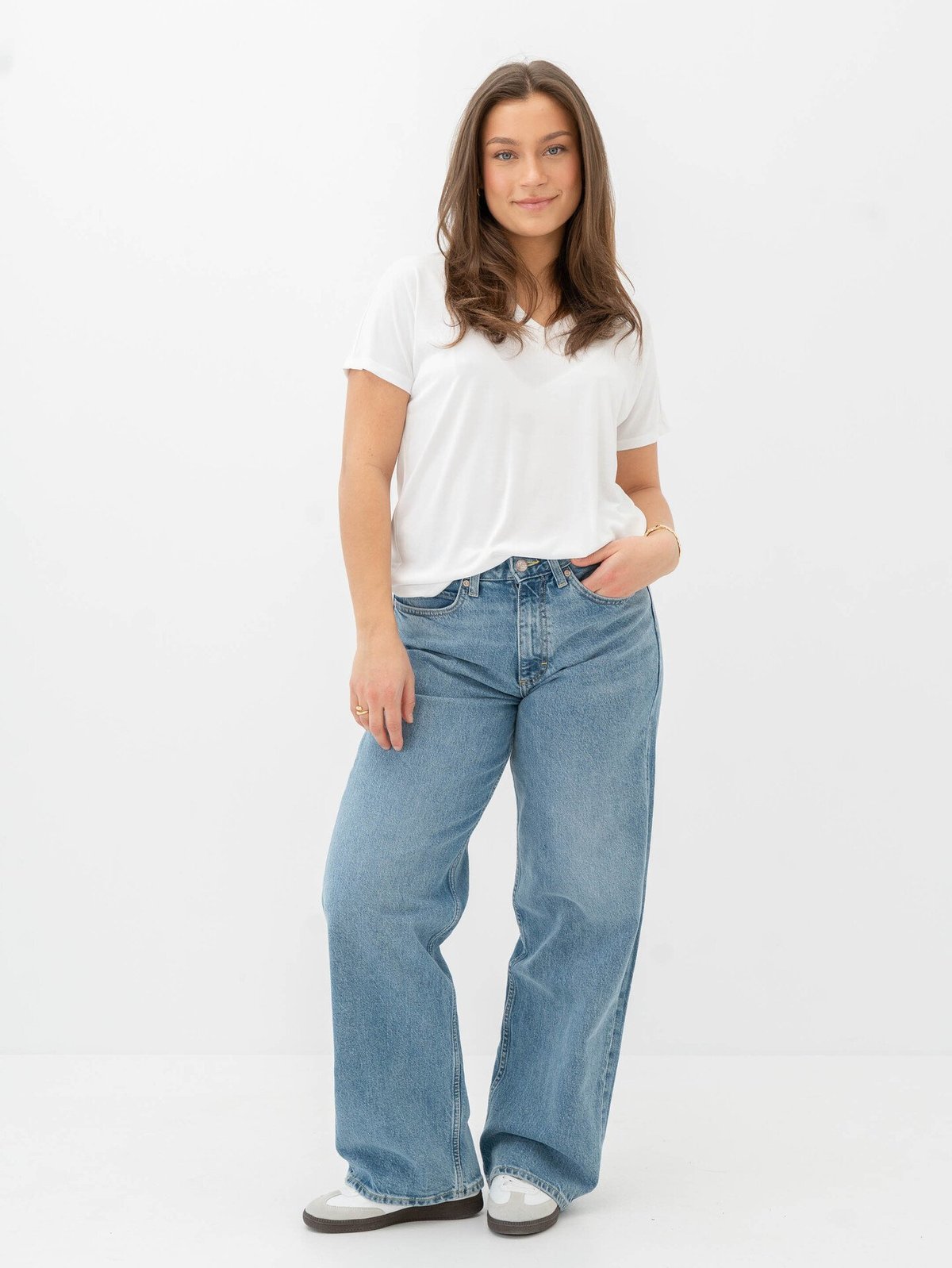 MSCH Copenhagen Fenya Modal V-Neck Tee Bright White