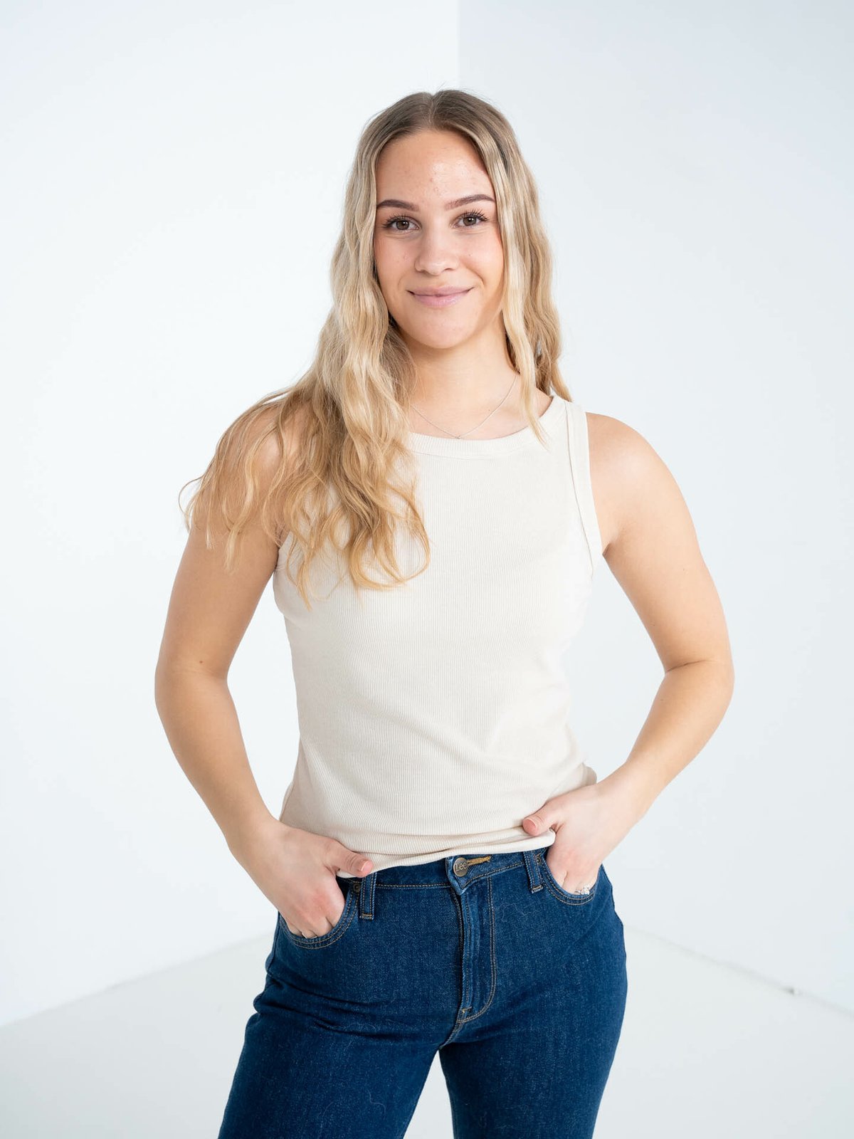 MSCH Copenhagen Rasmina SL Top Oatmeal Melange