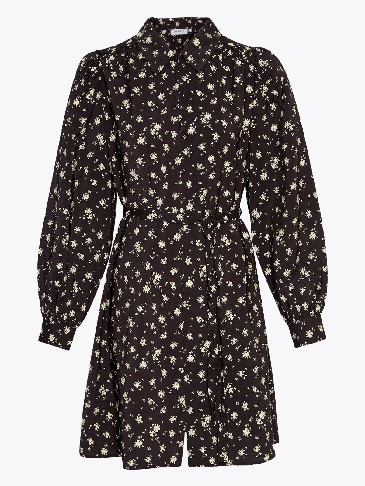 MSCH Copenhagen Nathasia Ladonna Shirt Dress Black Flower