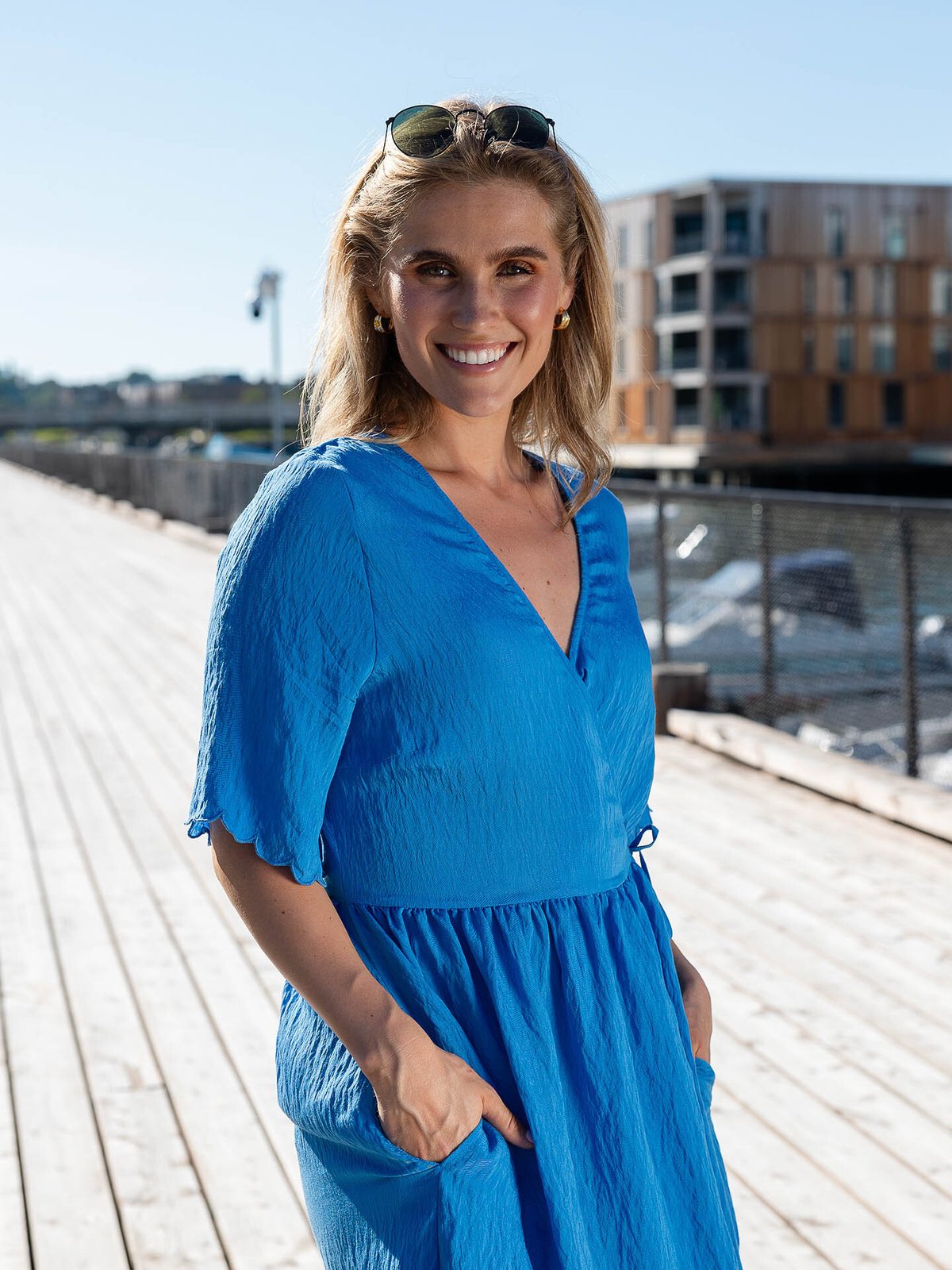 MSCH Copenhagen Chalena 2/4 Wrap Dress Regatta