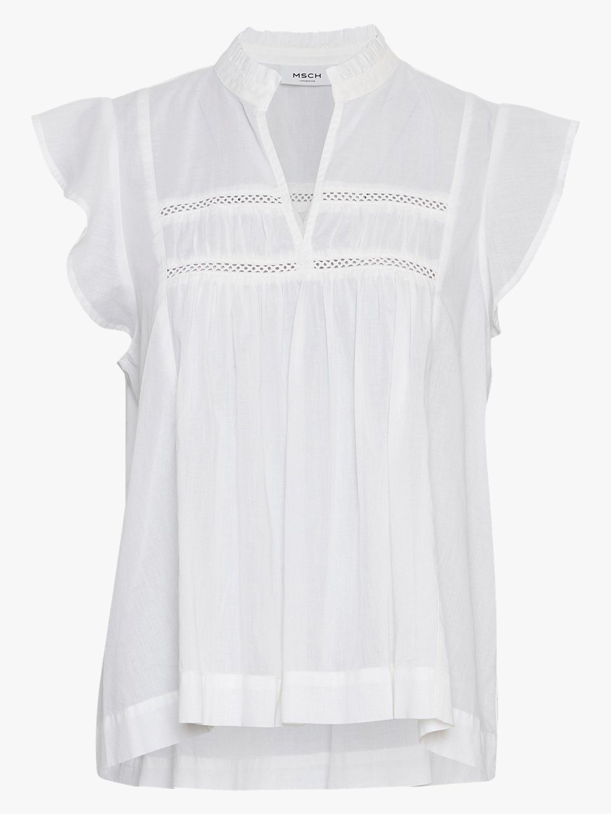 MSCH Copenhagen Eugenia Short Sleeve Top Bright White