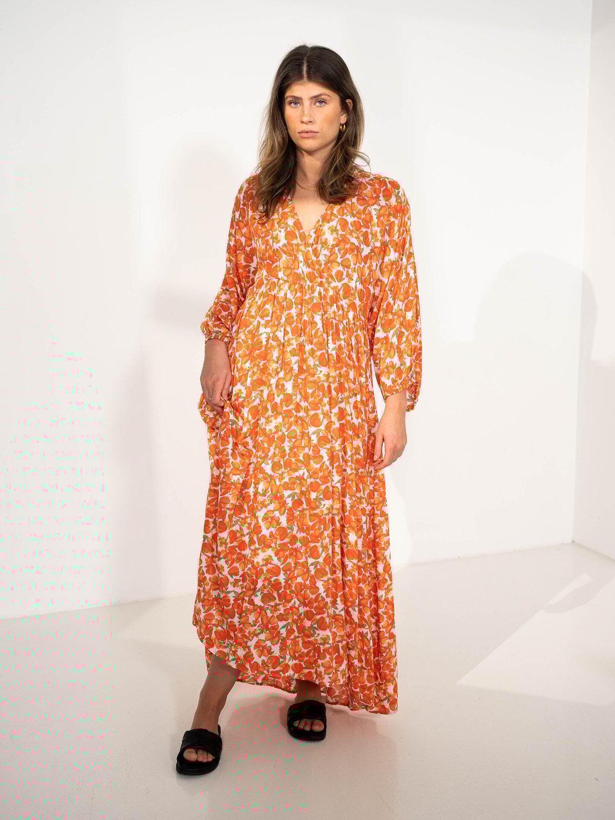MSCH Copenhagen Pietra 3/4 dress Tigerlily Flower