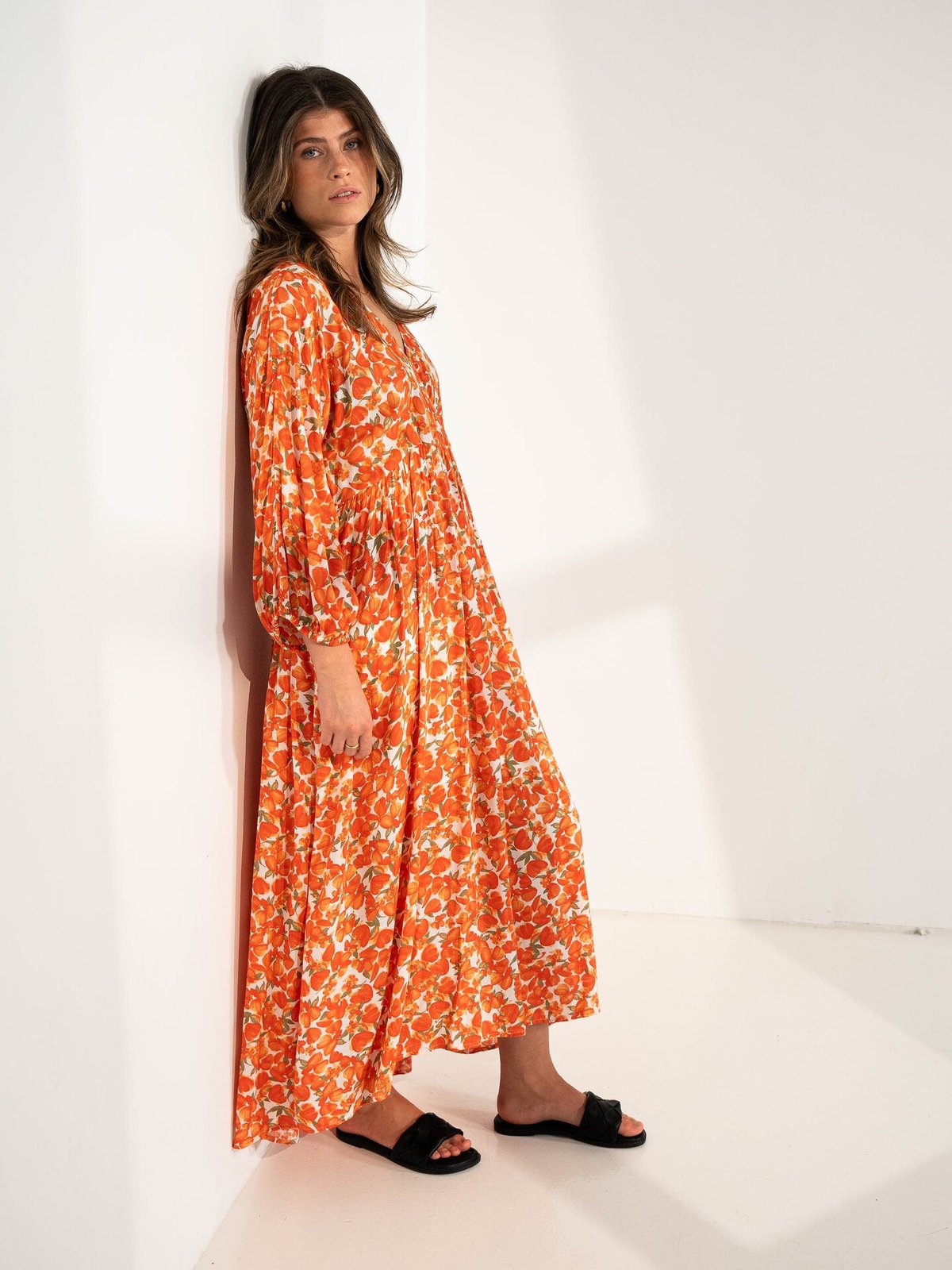 MSCH Copenhagen Pietra 3/4 dress Tigerlily Flower