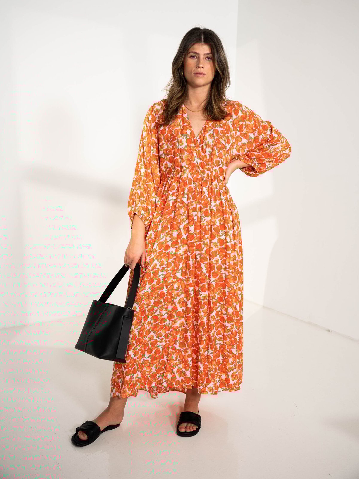 MSCH Copenhagen Pietra 3/4 dress Tigerlily Flower