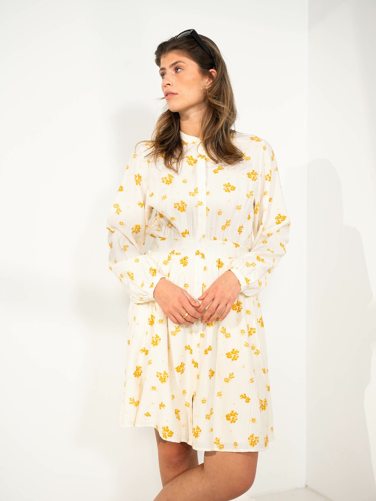 MSCH Copenhagen Rojan Vlora 3/4 Shirt Dress Rattan Flower