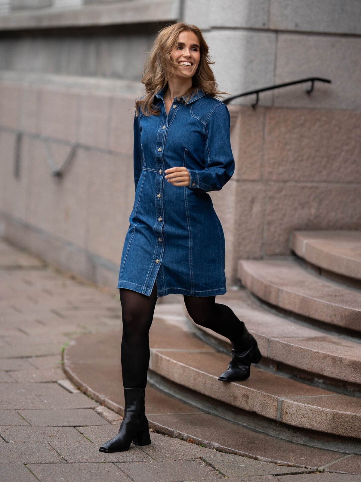 MSCH Copenhagen Dielle Emma Dress Dark Blue Wash