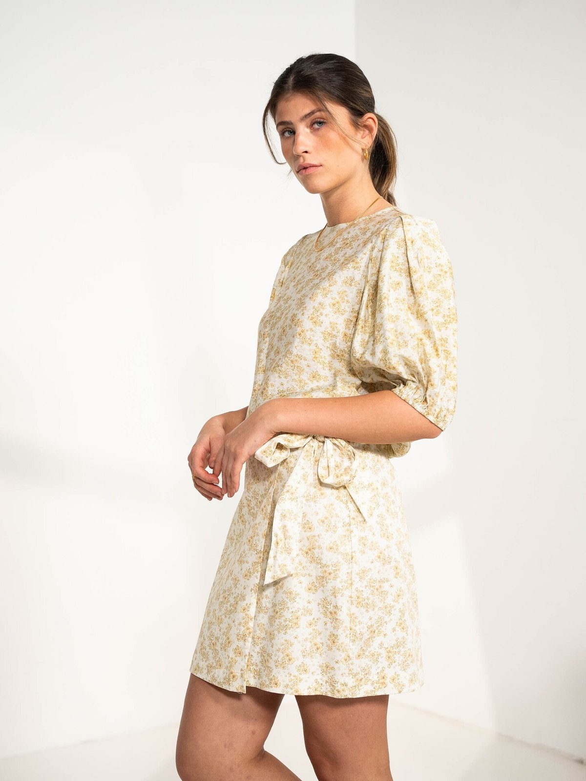 MSCH Copenhagen Marva Ladonna Wrap Skirt Reed Yellow Flower