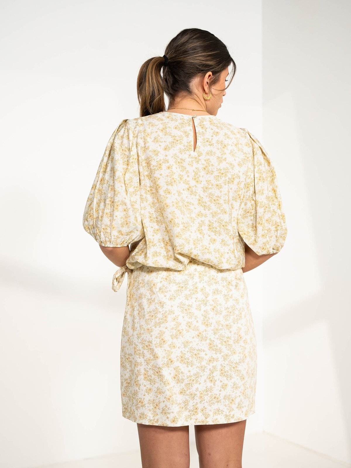 MSCH Copenhagen Marva Ladonna Wrap Skirt Reed Yellow Flower