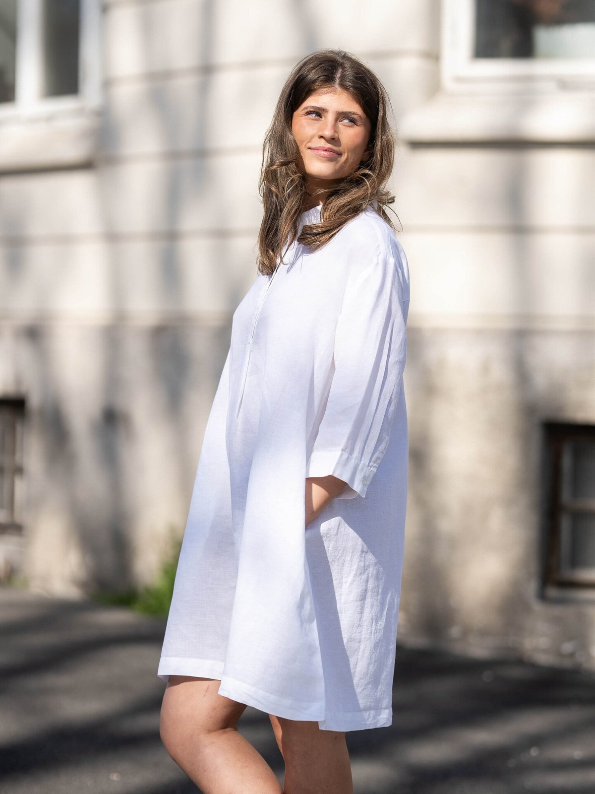 MSCH Copenhagen Kuana Mirilla 3/4 Dress Bright White