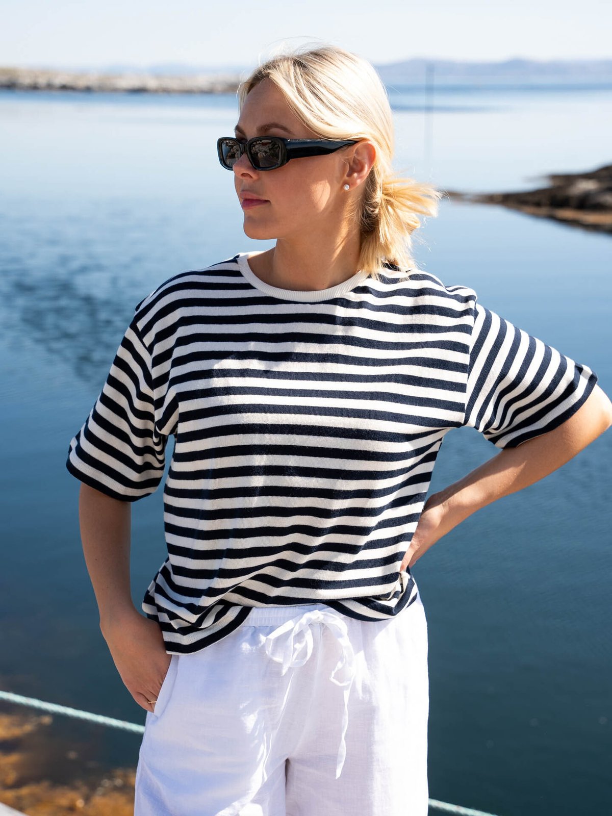 MSCH Copenhagen Bahara Short Sleeve Pullover Ice / Sky Captain