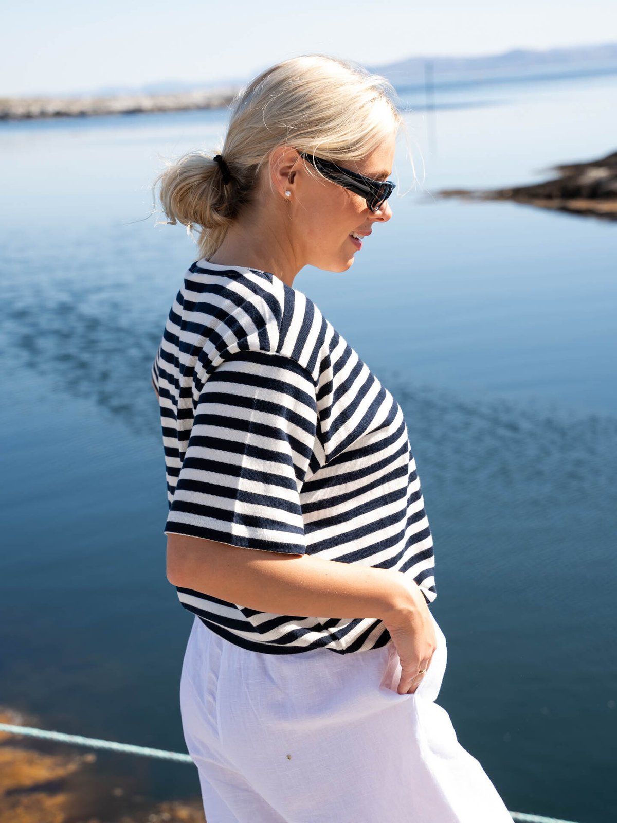 MSCH Copenhagen Bahara Short Sleeve Pullover Ice / Sky Captain