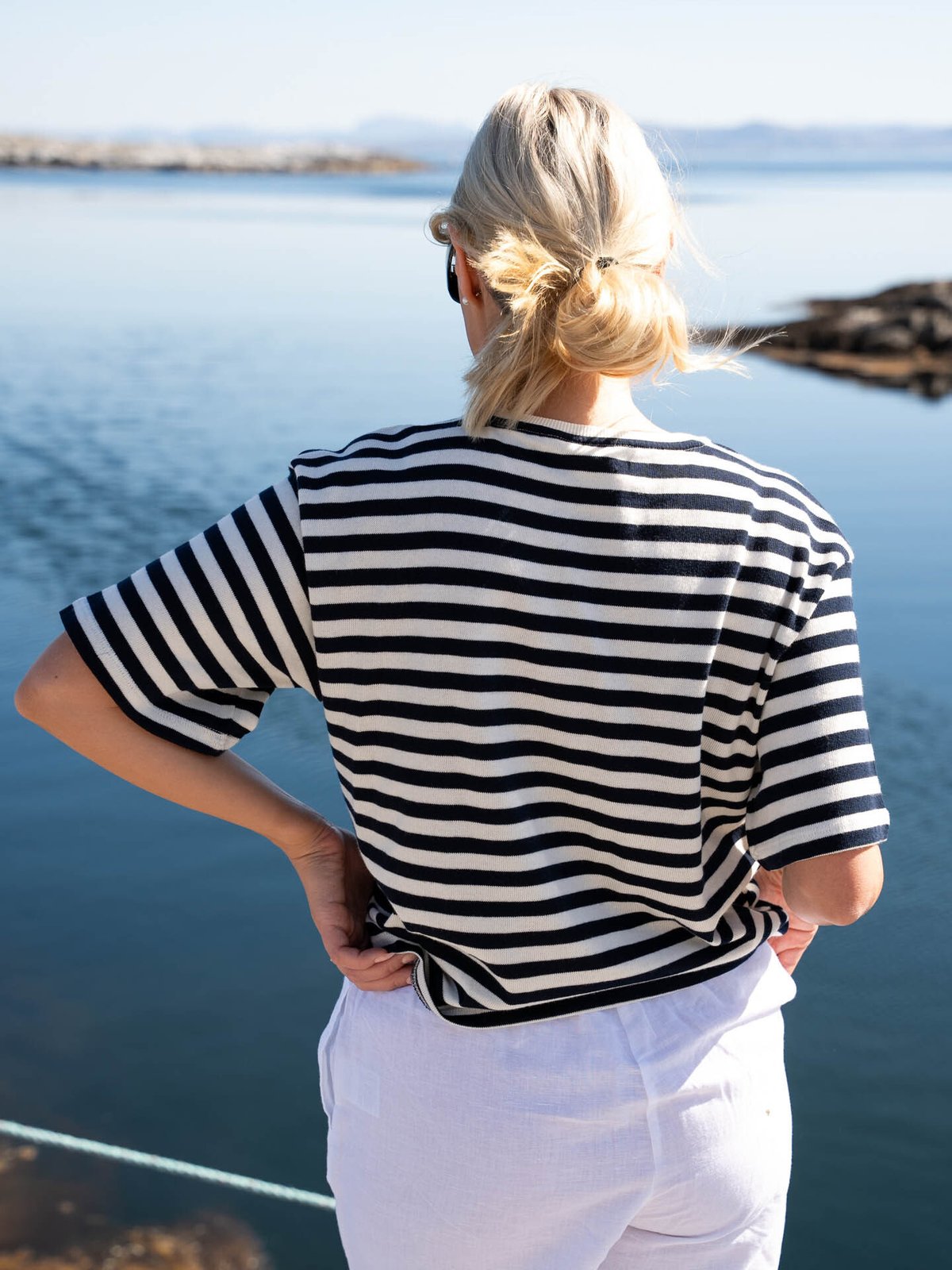 MSCH Copenhagen Bahara Short Sleeve Pullover Ice / Sky Captain