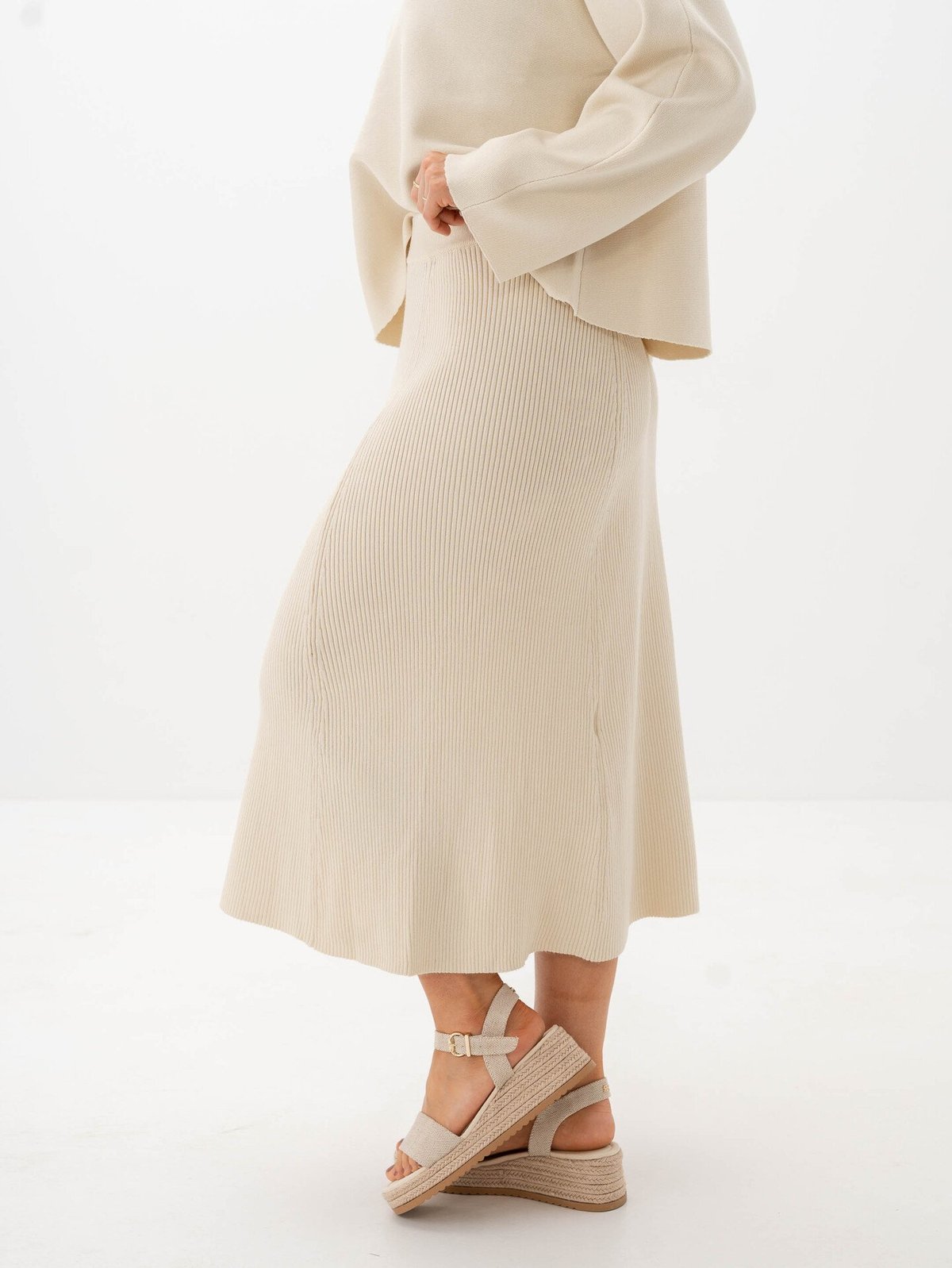 MSCH Copenhagen Hille Hasle Rib Skirt Pistachio Shell