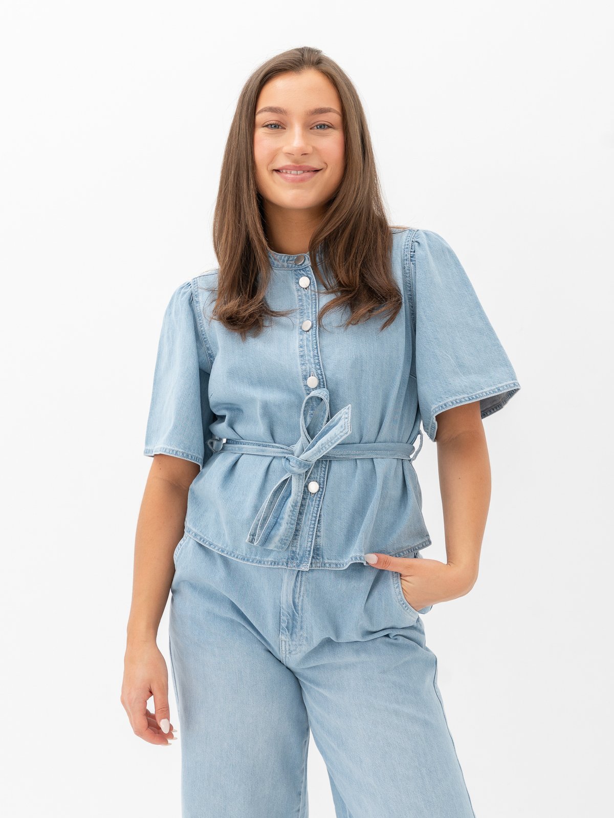 MSCH Copenhagen Ingrid Lis 2/4 Shirt Light Blue Wash