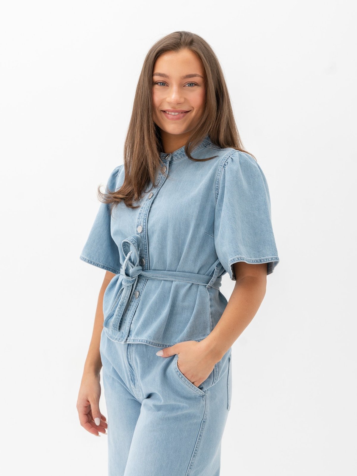 MSCH Copenhagen Ingrid Lis 2/4 Shirt Light Blue Wash