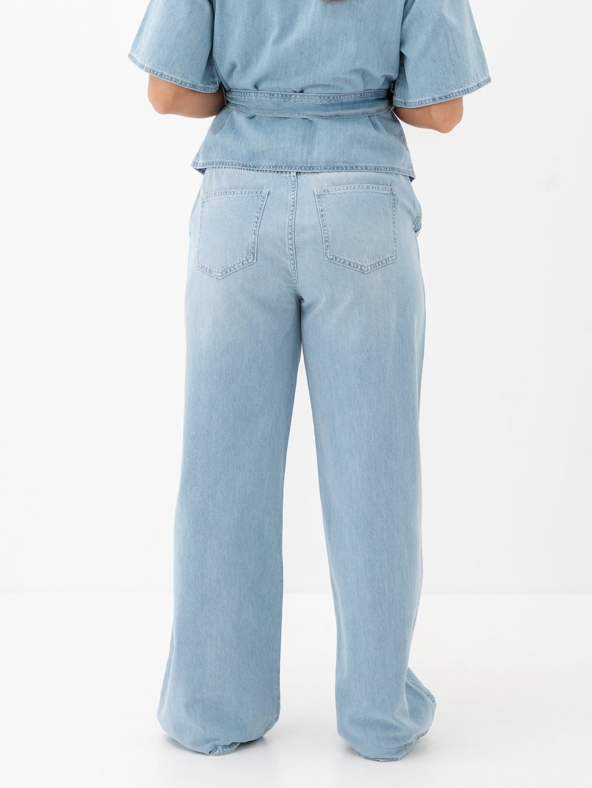 MSCH Copenhagen Ingrid Lis High Waist Wide Jeans Light Blue Wash