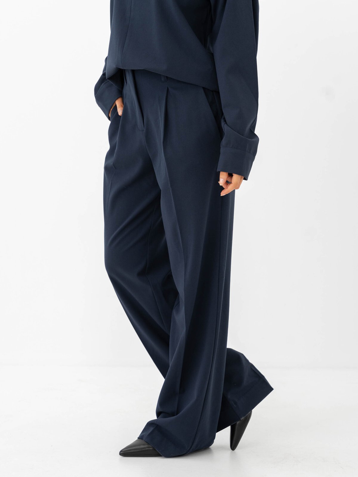 MSCH Copenhagen Cally Chana High Waist Pants Sky Captain