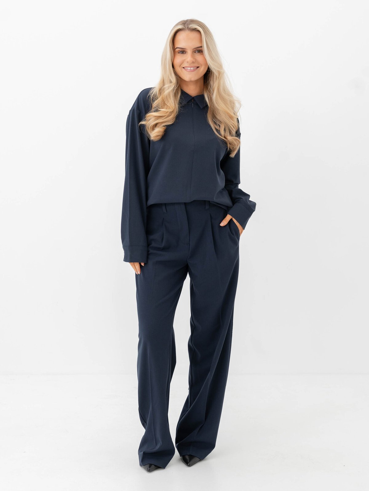 MSCH Copenhagen Cally Chana High Waist Pants Sky Captain