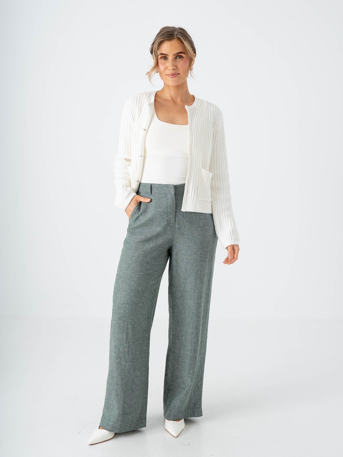MSCH Copenhagen Pennie Ginia High Waist Pants Laurel Melange