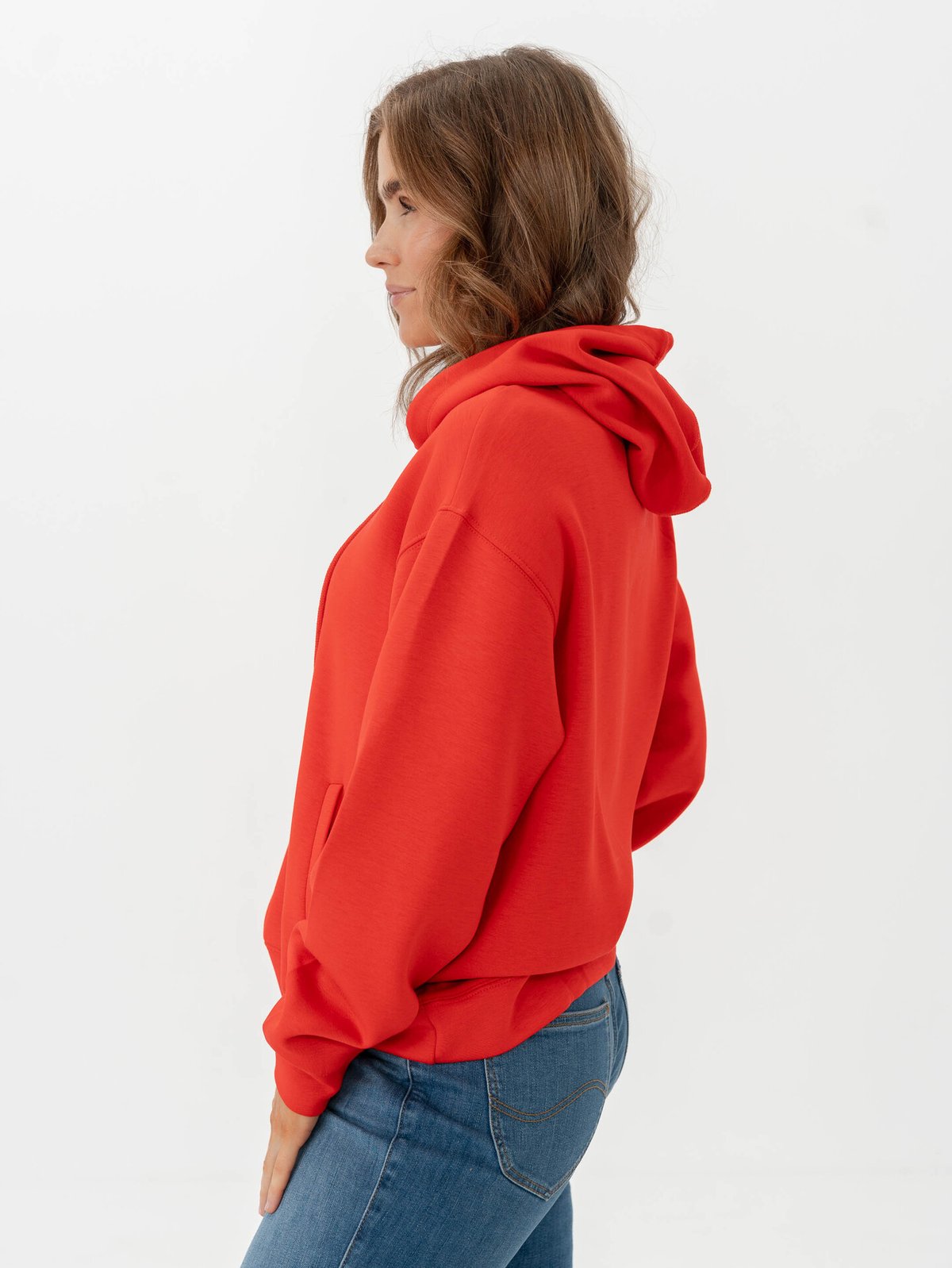 MSCH Copenhagen Ima Q Icon Hood Sweater Flame Scarlet