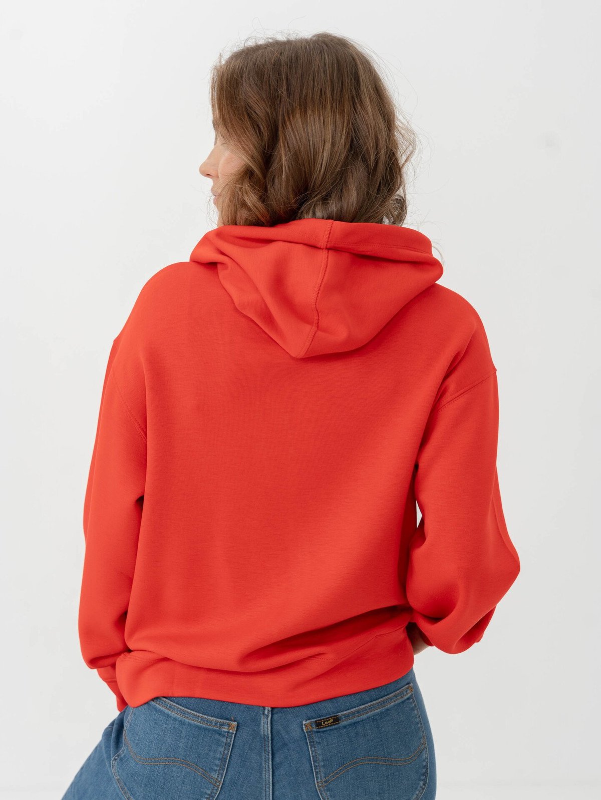 MSCH Copenhagen Ima Q Icon Hood Sweater Flame Scarlet