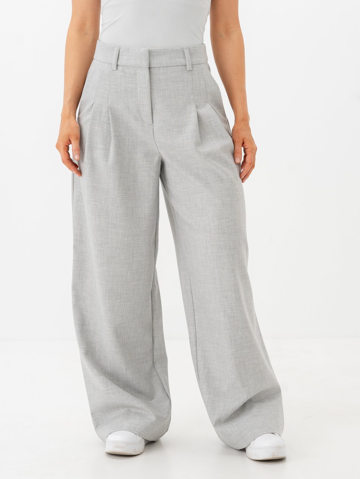 MSCH Copenhagen Henrike High Waist Pants Light Grey Melange