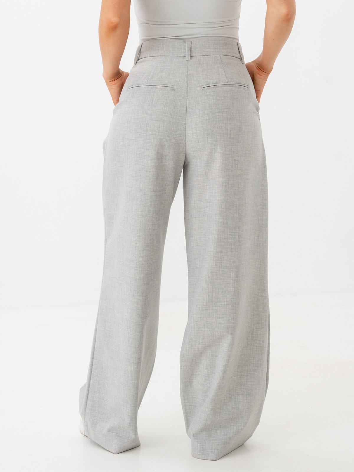 MSCH Copenhagen Henrike High Waist Pants Light Grey Melange