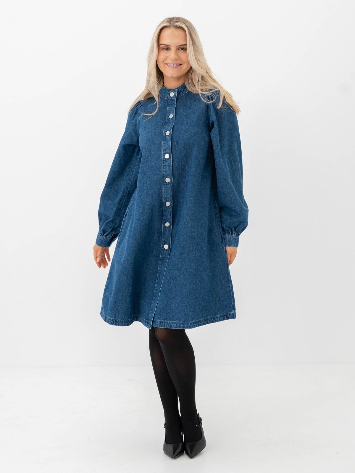 MSCH Copenhagen Elena Shirt Dress Mid Blue