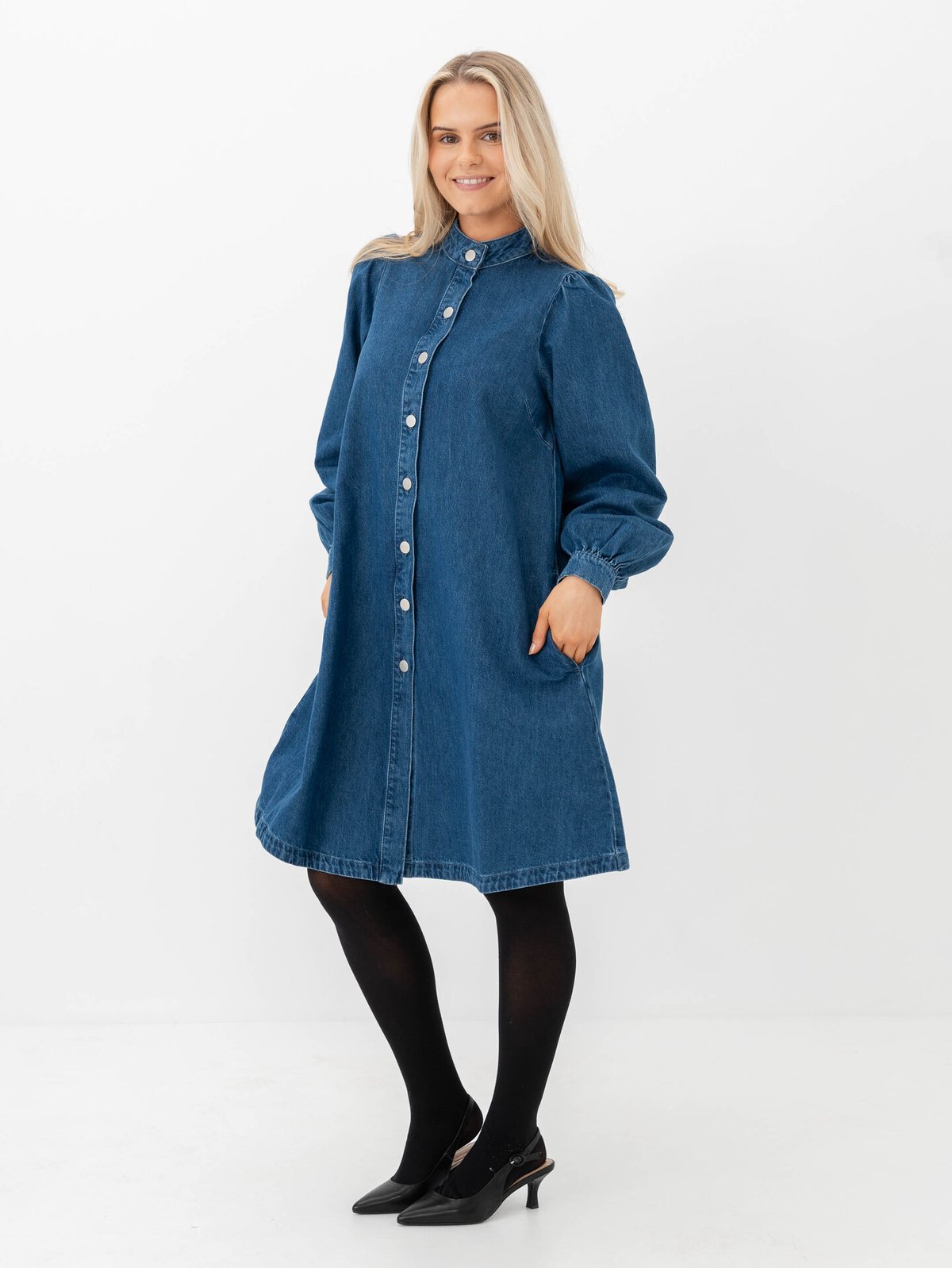 MSCH Copenhagen Elena Shirt Dress Mid Blue