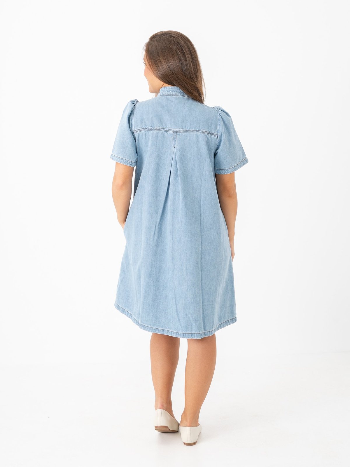 MSCH Copenhagen Jolene Elena 2/4 Shirt Dress Light Blue Wash