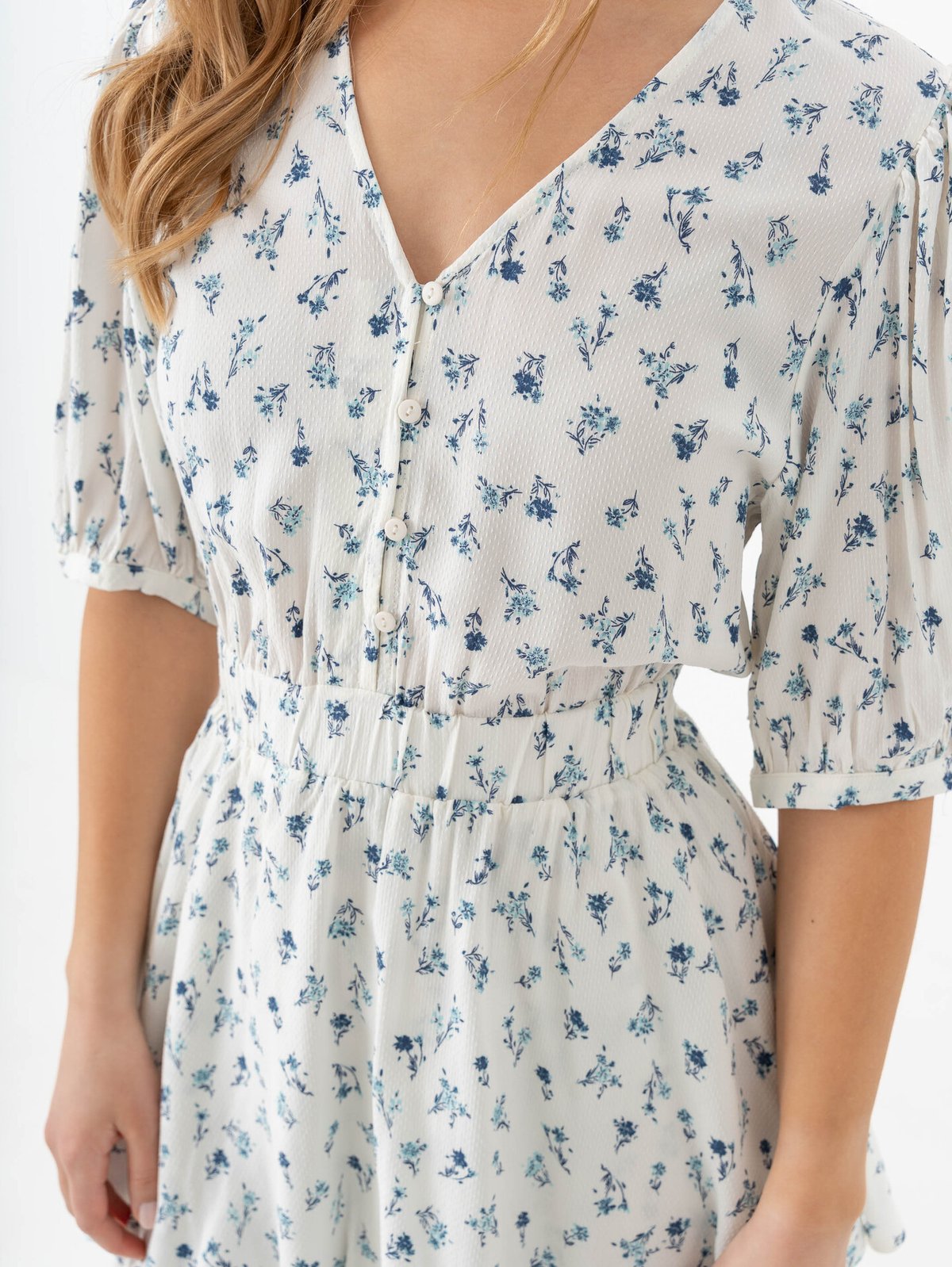 MSCH Copenhagen Amelina Vealine 2/4 Dress Shirt Aqua Haze Flower