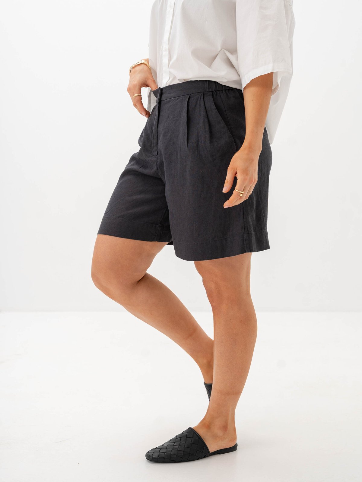 MSCH Copenhagen Pennie Ginia High Waist Shorts Phantom